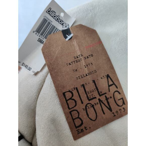 Billabong White Aztec Southwestern Faux Shearling Coat SZ S Indie Hipster Jacket - Picture 10 of 11